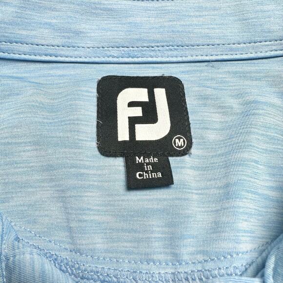 FootJoy | Men | Stripe Heather Blue Performance Golf Polo Shirt | Size Medium - Picture 5 of 7